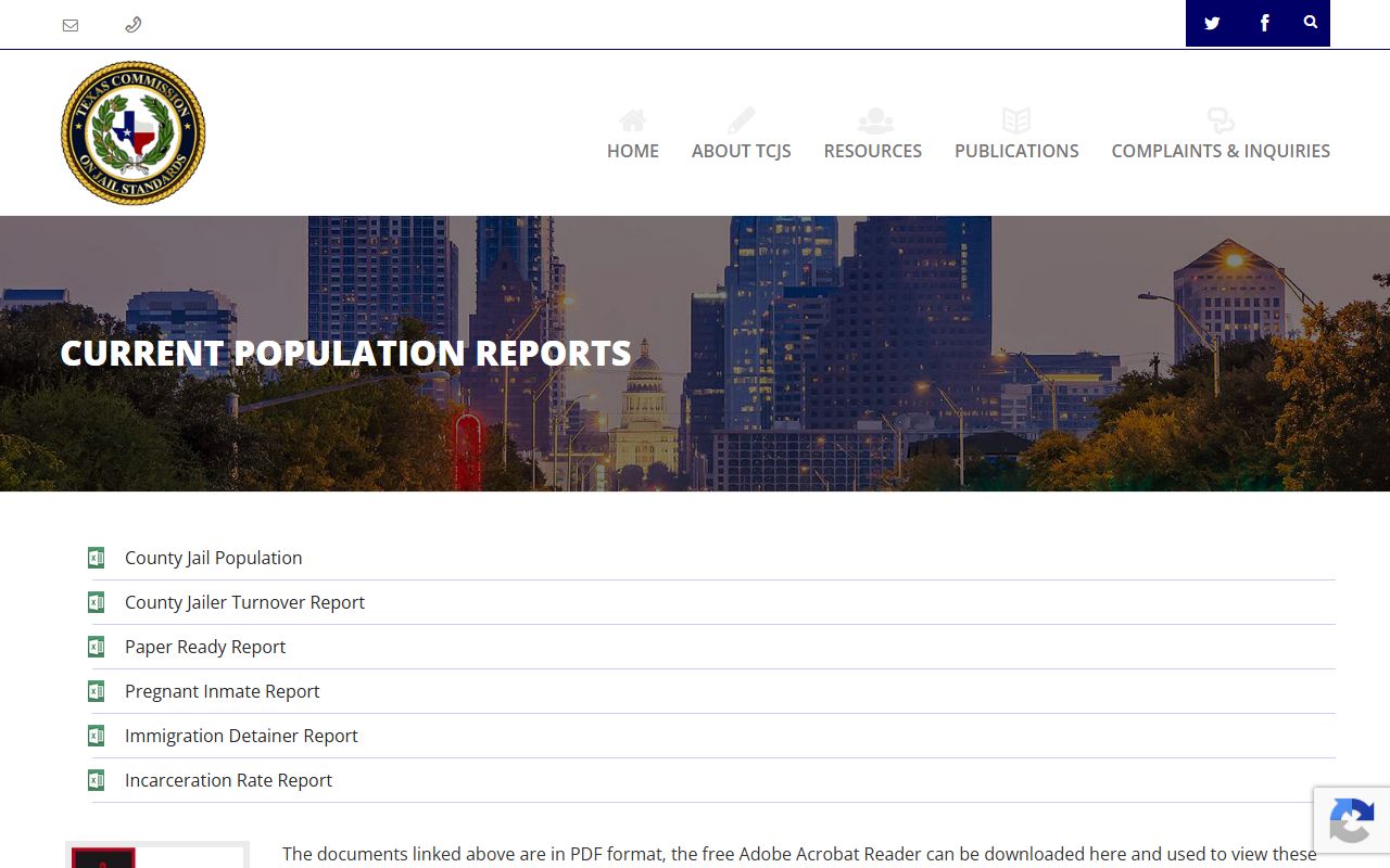 Texas TCJS jail population report page for Howard County inmate population data